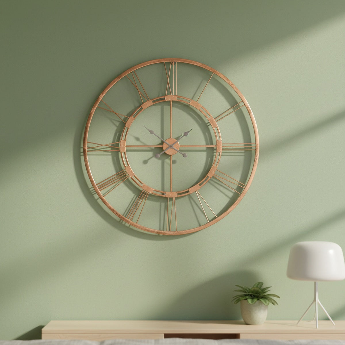 Rose Gold Roman Wall Clock