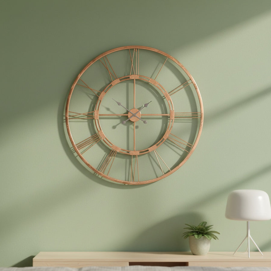 Rose Gold Roman Wall Clock