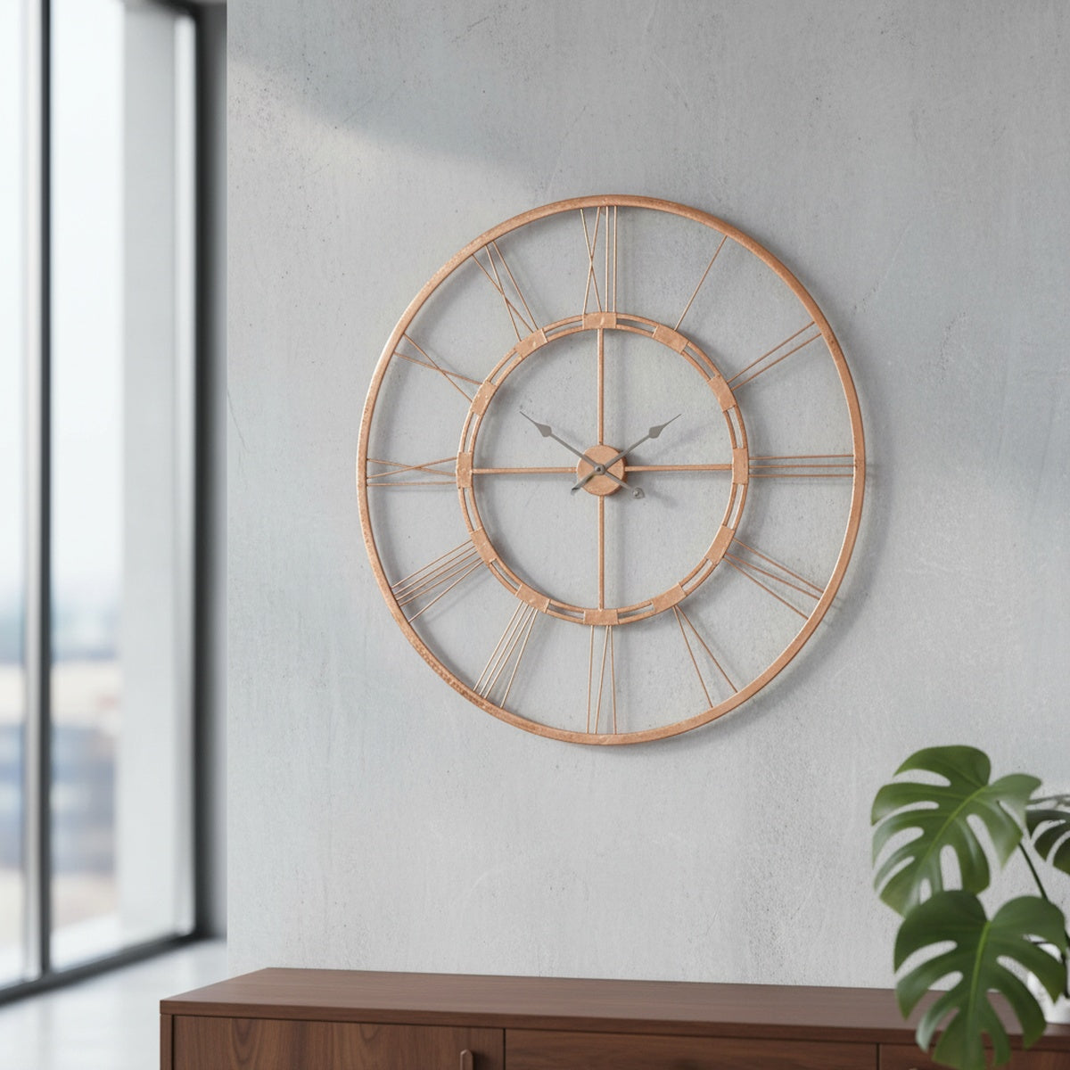 Rose Gold Roman Wall Clock