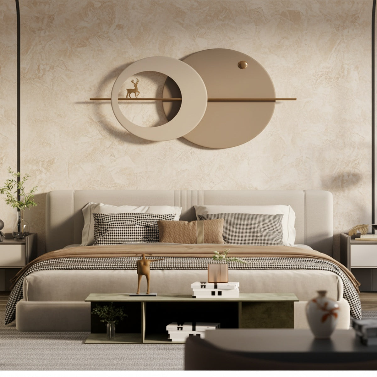 Taupe Deer Metal Wall Art