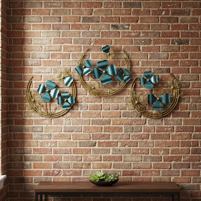 Teal Clover Metal Wall Art