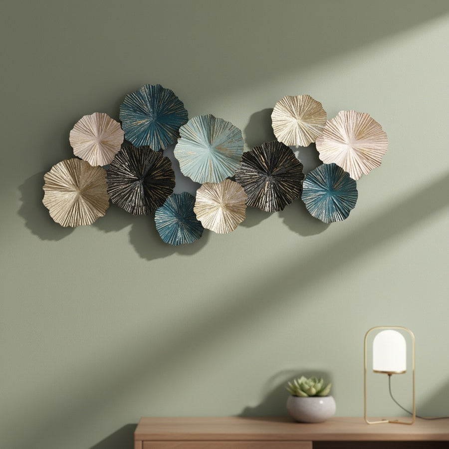 Teal Gold Metal Wall Art