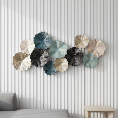 Teal Gold Metal Wall Art