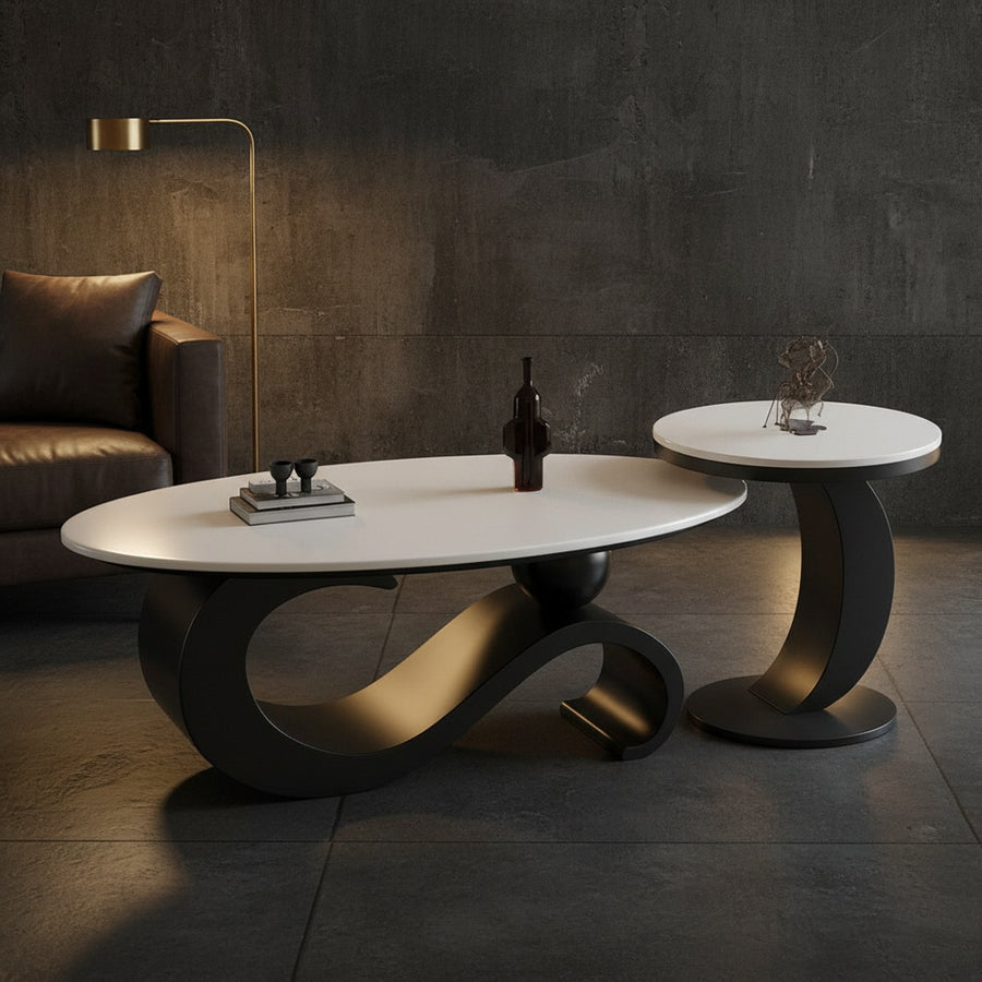 The Inox Sculptural Centre Table Set of 2