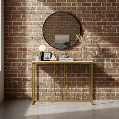 White Marble Gold Console Table