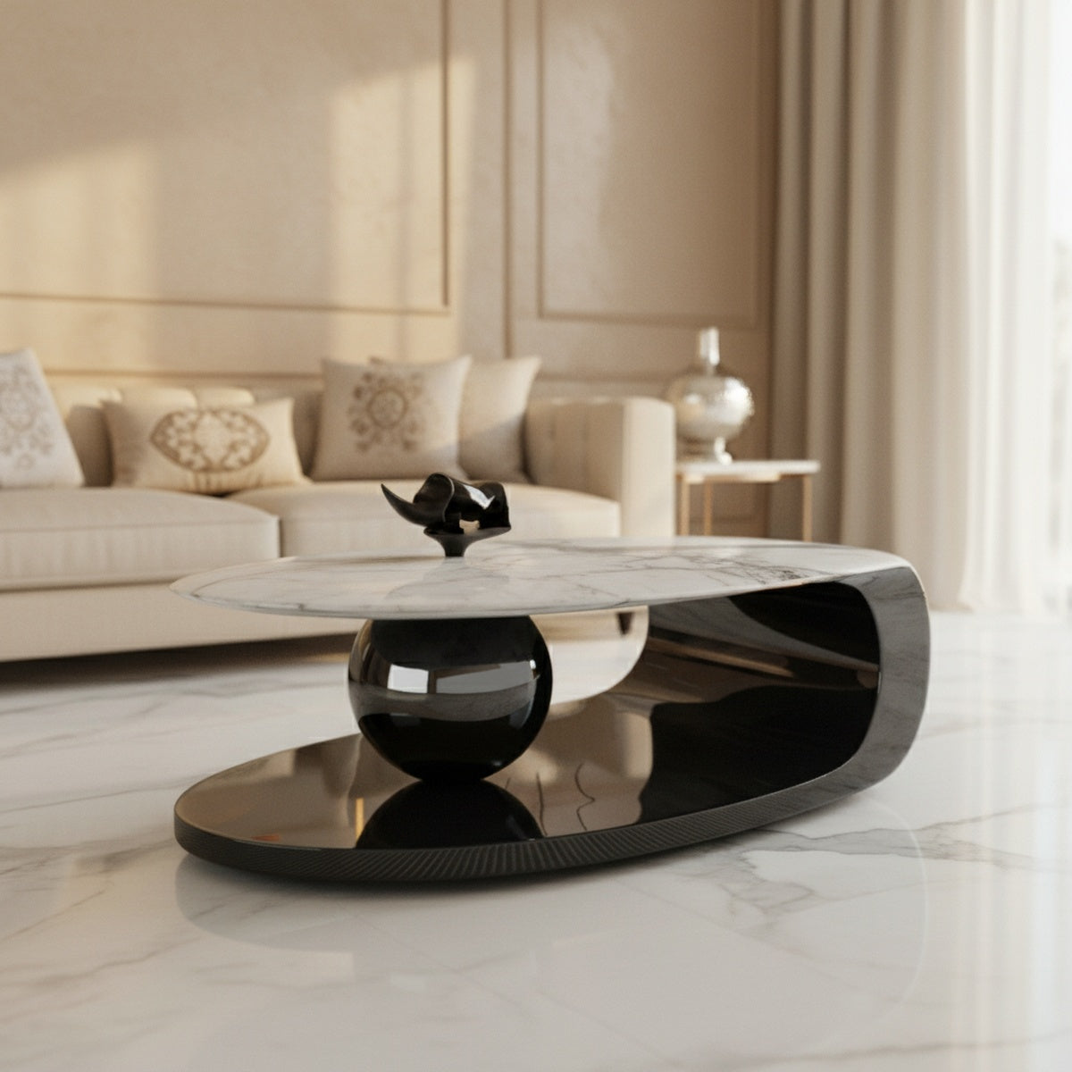 White Marble Orb Coffee Table
