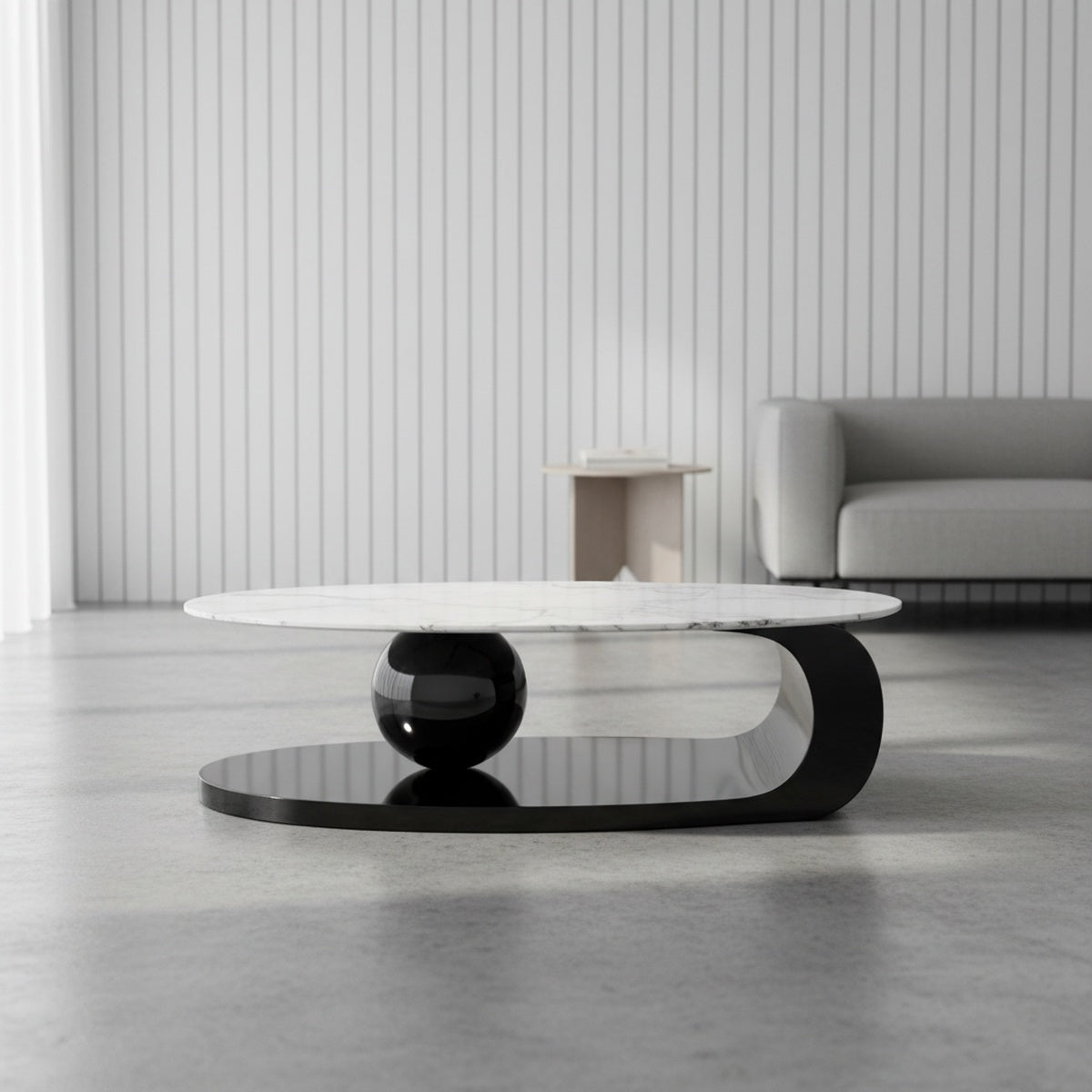 White Marble Orb Coffee Table