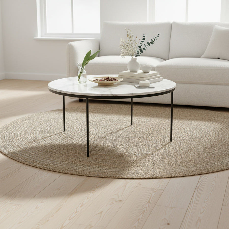 White Marble Round Coffee Table