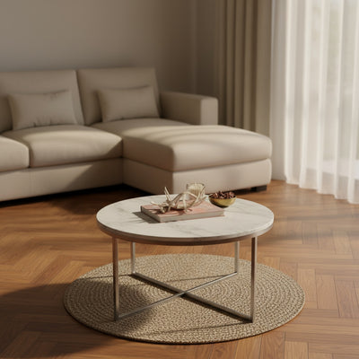 White Marble Round Coffee Table