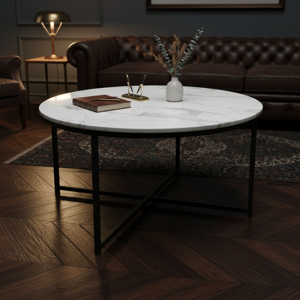 White Marble Round Coffee Table