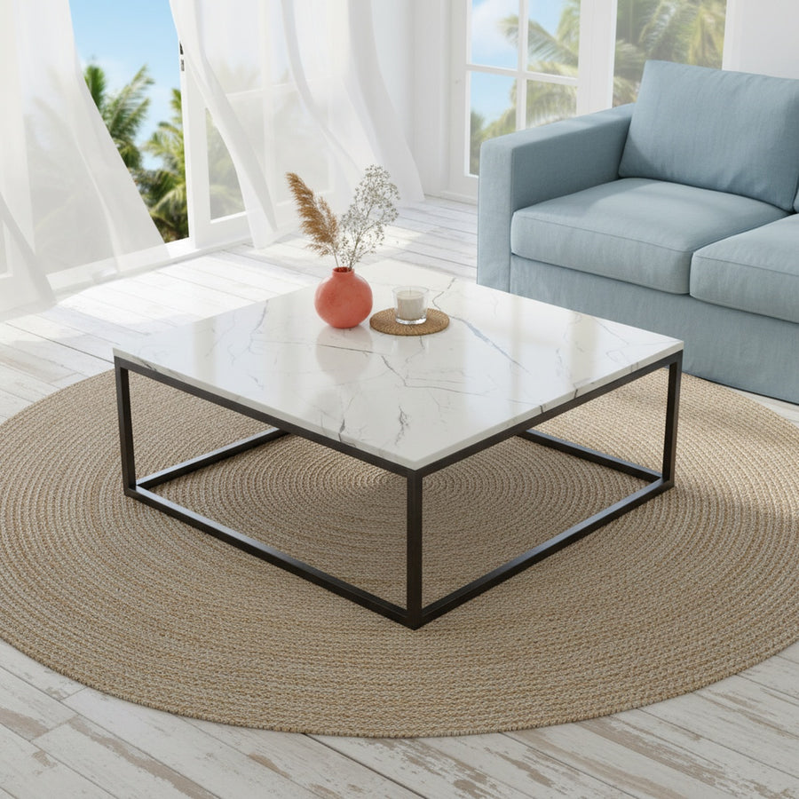 White Marble Square Coffee Table
