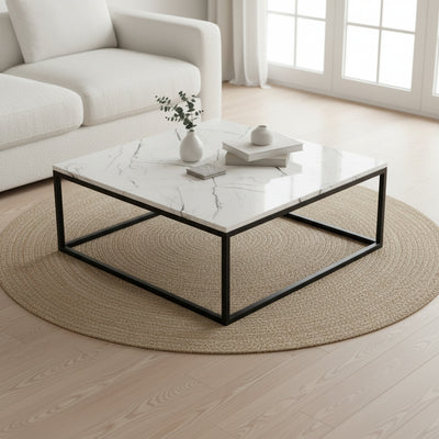 White Marble Square Coffee Table